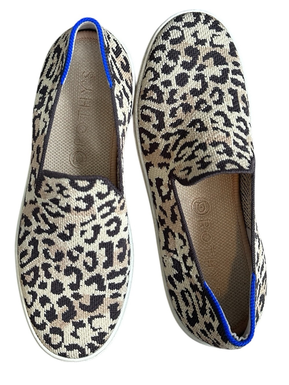 Rothys 7 Leopard Print Slip On Loafer Cheetah Animal